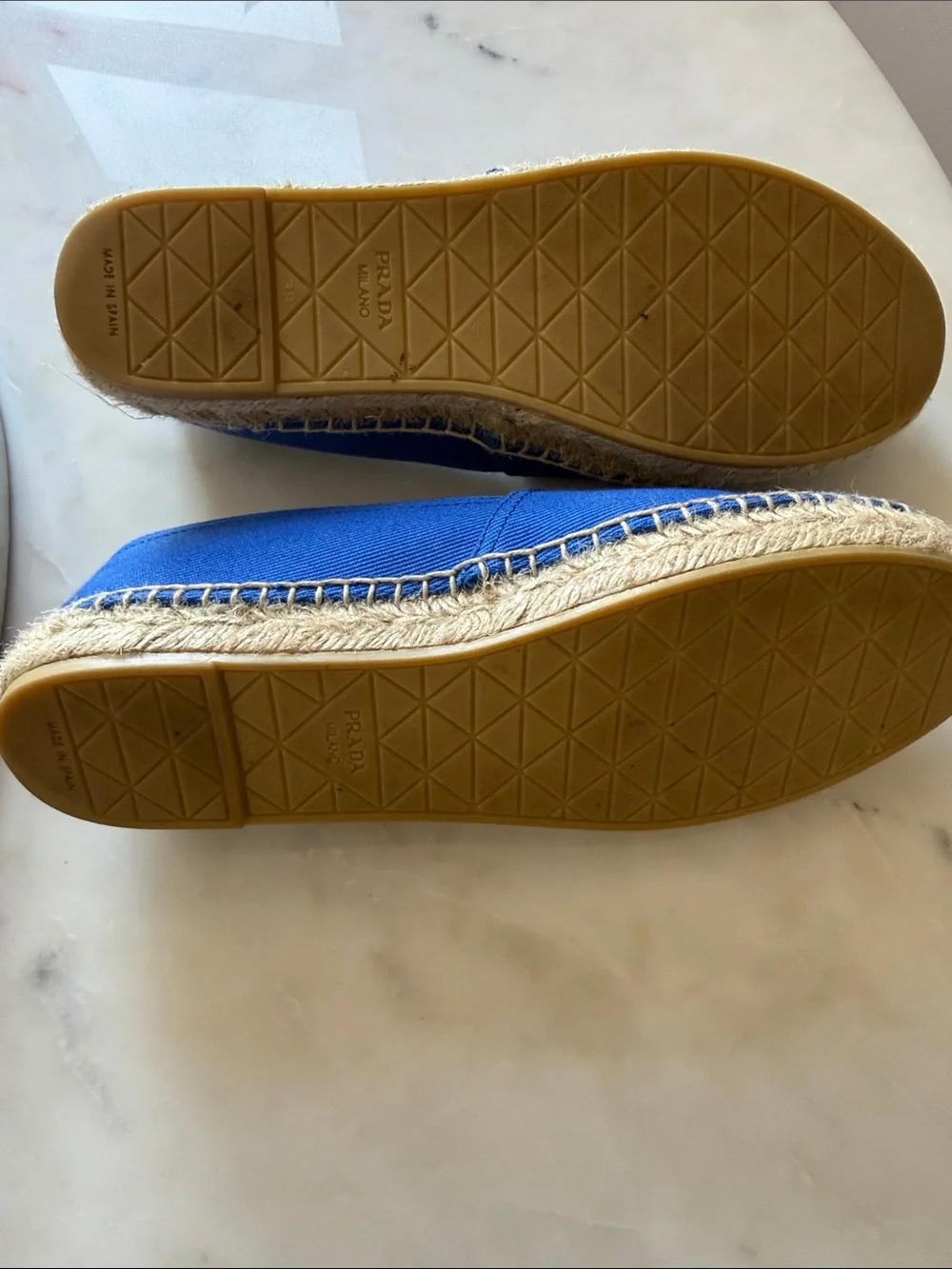 Prada Royal Blue Canvas Espadrilles